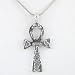 Ankh Pendant with Hieroglyphics in Sterling Silver on an 18