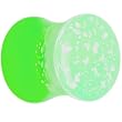 0 Gauge Green Neon Glitter Saddle Plug