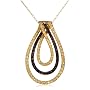 Yellow Gold Overlay Sterling Silver Cubic Zirconia Pendant, 18"