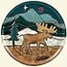 MARA Stoneware 12 COLLECTIBLE ROUND Dinner PLATE Moose Animal Design