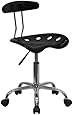 Flash Furniture LF-214-BLK-GG Vibrant Black and Chrome Computer Task Chair with Tractor Seat