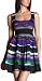 Necessary Objects Junior's Printed Party Dress,Purple,X-Small