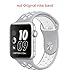Apple Watch Sport Band, Lamshaw Soft Silicone Sport Replacement Strap for Apple iWatch / New Apple iWatch Series 2 / Apple Watch Series 1 / Nike Sport Band (Nike+_42mm Grey+White)