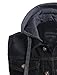 OLLIN1 Mens Casual Denim Vest Jacket with Hoodie