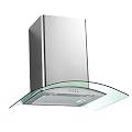 PKM 9999 + CF110 Dunstabzugshaube / 450m3/h / ausziehbarer Kamin / Edelstahl-Glas / 2 Kohlefilter