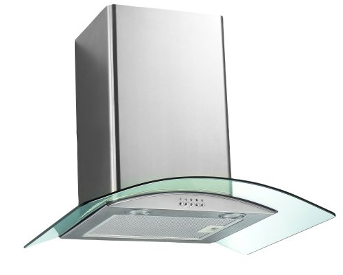 PKM 9999 + CF110 Dunstabzugshaube / 450m3/h / ausziehbarer Kamin / Edelstahl-Glas / 2 Kohlefilter