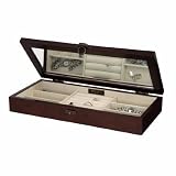 Elise Mele & Co. Burlwood Walnut Finish Jewelry Box with Embossed Copper Inlay
