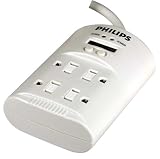 Philips GS4T6FO 4-Outlet Household Surge Protector with LCD Timer