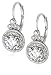 Platinum Plated Sterling Silver Swarovski Zirconia Round Antique Earrings
