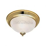 Sunlite DBS15/CL 15-Inch Dome Ceiling Fixture, Polished Brass Finish with Clear Glass