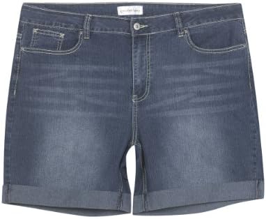 Plus Size Cuffed Denim Shorts