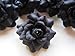 (100) Silk Black Roses Flower Head - 1.75