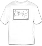 T-shirt with black and white, Michigan, road