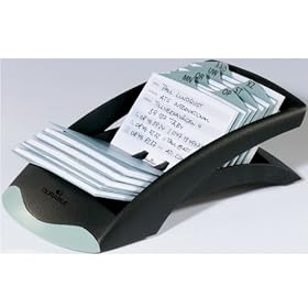 Durable Telindex Desk black card file supplied with 500 pre printed cards for addresses, fax numbers etc, EACH