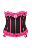 Torrid Plus Size Black With Fuchsia Boning Ruffle Bustier