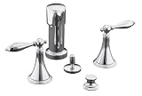 KOHLER K-316-4M-CP Finial Traditional Bidet Faucet with Lever Handles, Polished Chrome