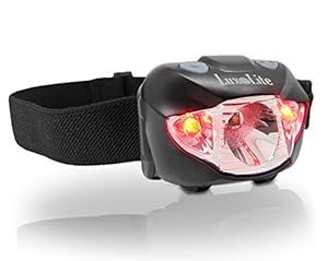 LuxoLite CREE LED Headlamp - Super Bright Lumens Head Flashlight w/ RED Light for Running, Hiking, Fishing, Camping, Reading - Waterproof Lamp, Easy Fit Headband, BEST Headlight Headlamps - GREAT Gift