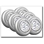 Sylvania Dot-It Self-Adhesive Bright White LED Light, Silver, 6-PACK