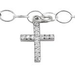 Sterling Silver Belly Chain with CZ Dangle Charm