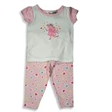 B.T. Kids - Infant Baby Girls Short Sleeved Cotton Pajama Set, White, Pink