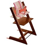 ストッケ トリップトラップ チェアセット チェア:ウォールナット ベビーセット:ラバオレンジ クッション:キャンディーストライプ 【3個口】