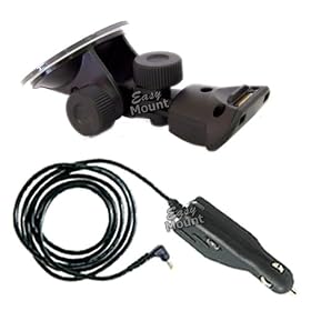 Quality Replacement Window Mount Holder + Genuine TomTom Car Charger for TomTom GO 510 710 910 - by Easy Mount