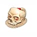 Bleeding Human Skull Candle Holder: Polyresin Half Scale Halloween Decoration
