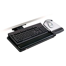 3M Lever-Adjust Keyboard Tray with Adjustable Platform, 21-3 4 Inch Track (AKT100LE) by