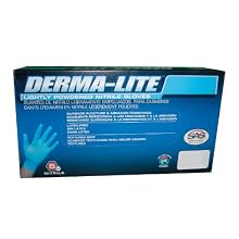 SAS Safety 6609 Derma-Lite Lightly Powdered Disposable Nitrile 5 Mil Gloves, Extra Large, 100 Gloves by Weight