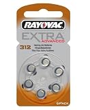 4 x Rayovac Type 312 Hearing Aid Batteries (6 Pack) + 1 Pack FREE!