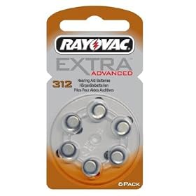 4 x Rayovac Type 312 Hearing Aid Batteries (6 Pack) + 1 Pack FREE!