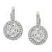 Round & Pave Diamond Earrings 3.78cttw EGL F-G/SI1-SI2