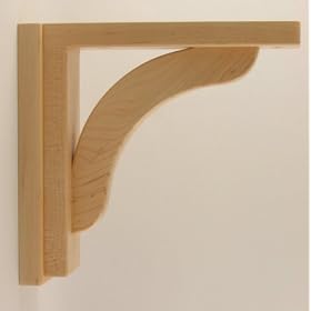 Corbel for Countertops and Shelves - Maple Concave Model 8 - Unfinished