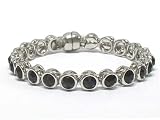 Black Crystal Stones Magnetic Hinge Bracelet Jewelry