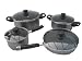 Kitchen & Housewares : aluminium non-stick sauce pot set with stone vein
