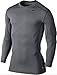 Nike Pro Combat 2.0 Mens Long Sleeve Dri-Fit Shirt Gray Size XL