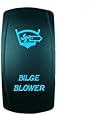 Laser Blue Rocker Switch BILGE / BLOWER 20A 12V On/off LED Light