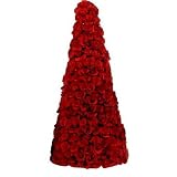 Wood Curl Topiary - Red -19"