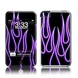 Purple Neon Flames Design iPod touch Protector Skin Decal Sticker