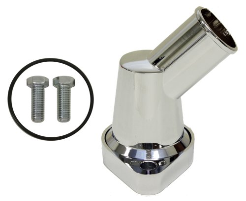 CHEVY SMALL BLOCK/BIG BLOCK ALUMINUM 45 DEGREE SWIVEL WATER NECK - CHROME