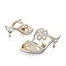Carol Shoes Fashion Rhinestone Womens Mid Heel Peep Toe Sandals Slippers