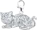 Jewelry : 14k Gold Diamond Cat Charm (1/10 cttw)
