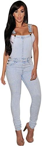 INTERBUY Women Girls Washed Jeans Denim Casual Hole Loose Jumpsuit Romper Overall Pants