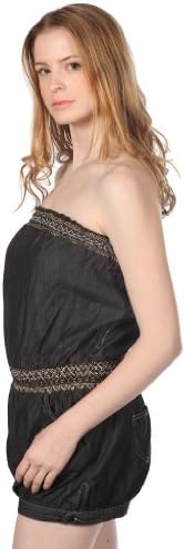 Cotton Express Denim Romper Black Small