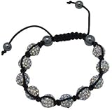 Bracelet Shamballa par Avantgarde Jewels © - Motif boules pavage Aurore Boréale - Habille joliment tous les poignets - fait un cadeau idéal - Emballé dans une jolie pochette en velours - Taille: 18 à 21.5 cm Image du produit