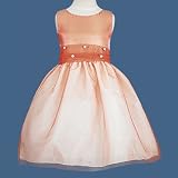 Little Girls Flower Girl Dress ORANGE Special Occasion LITO Wedding Easter 12M-7