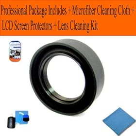 Professional Package Includes 55mm Soft Rubber Lens Hood for Sony 18-70mm F/3.5-5.6(d) Autofocus Lens + Cap Keeper + LCD Screen Protectors + Lens Cleaning Kit