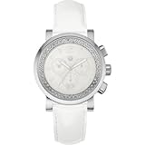 MICHELE Sport Sail Large Blanc Diamond Stainless Steel White Patent