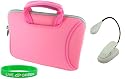Non-OEM Amazon Kindle DX 9.7 Tote Neorpene Sleeve Case with Clip-on Reading Lights - Pink