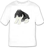 T-shirt with domestic, vadur, bunny, pet, rabbit, animal, floppy, ears